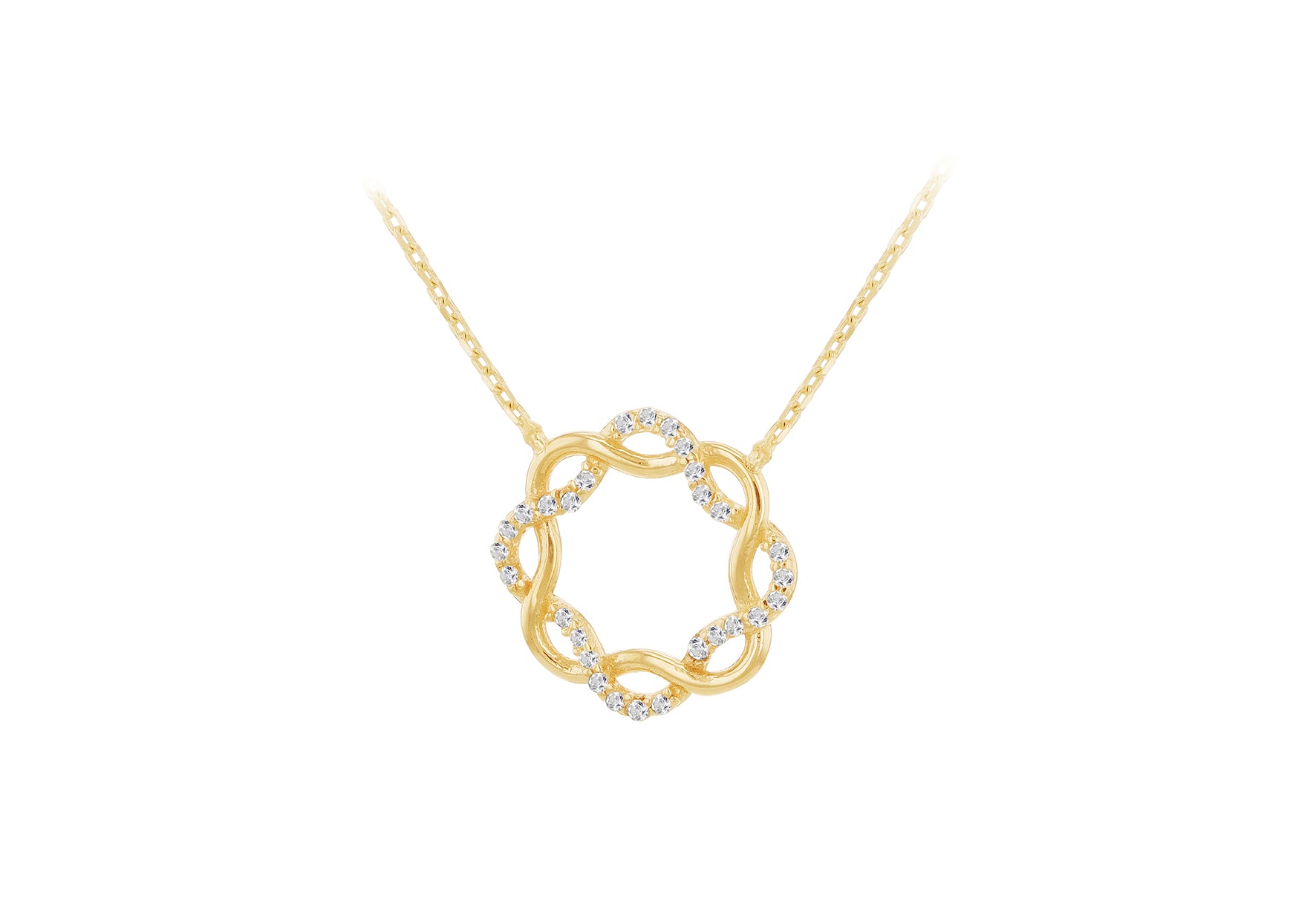 Gold entwined circle pendant 37369 - Armin Lowe Jewellers