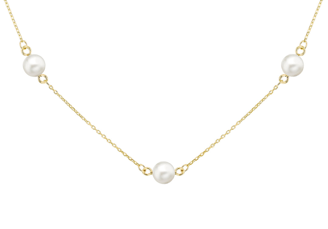 Gold pearl Station necklace 37542 - Armin Lowe Jewellers