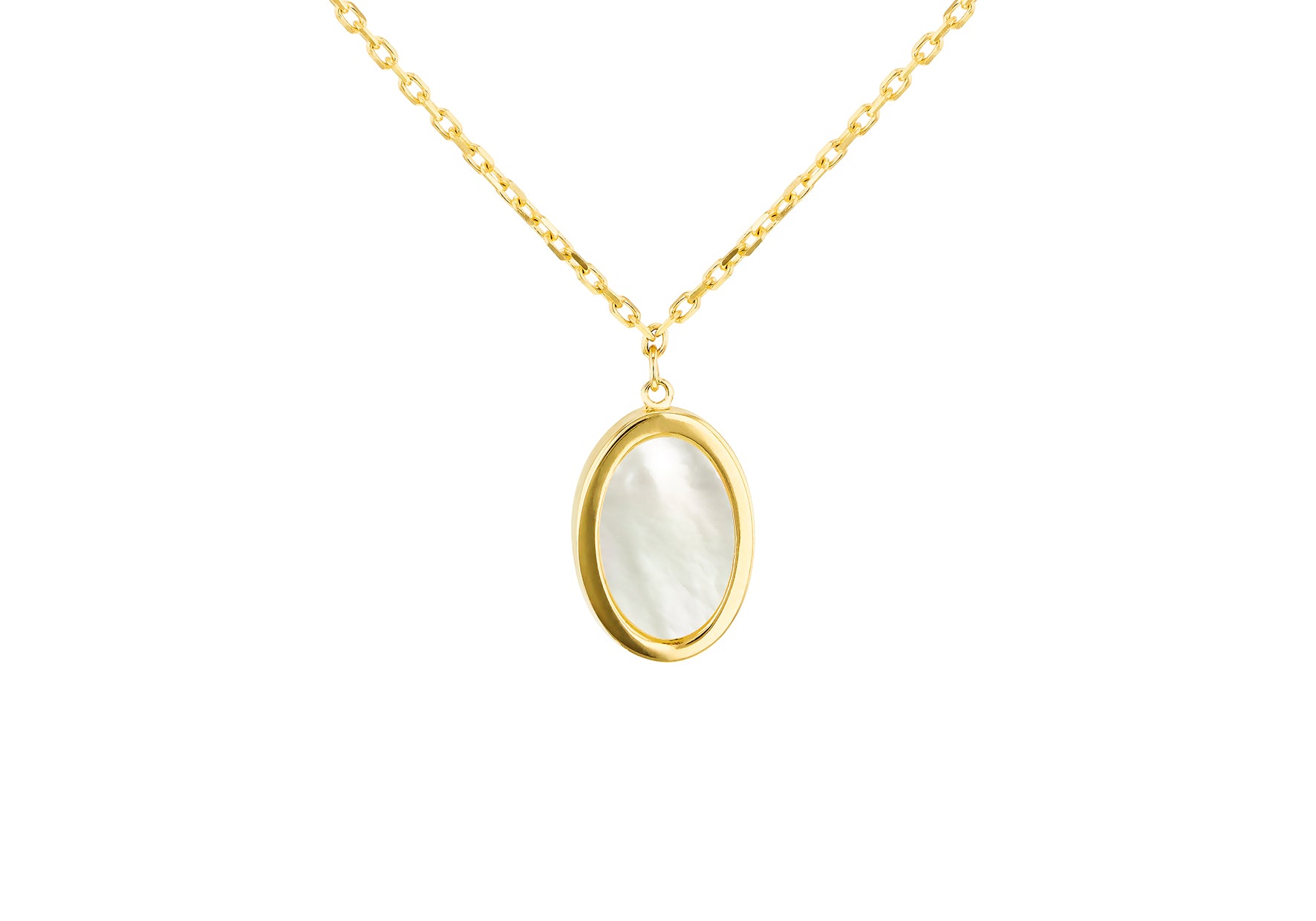 Mother of Pearl oval gold pendant 37370 - Armin Lowe Jewellers