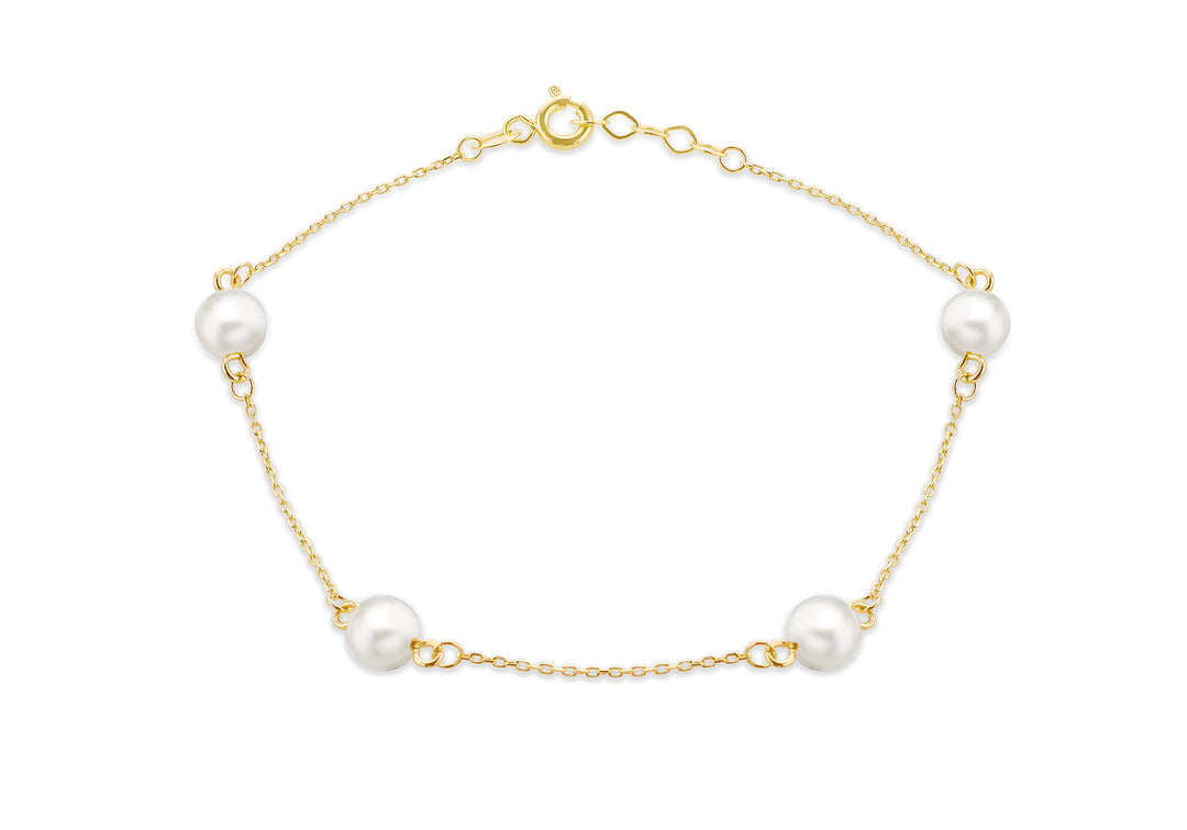 Ladies Gold Pearl bracelet 37548 - Armin Lowe Jewellers