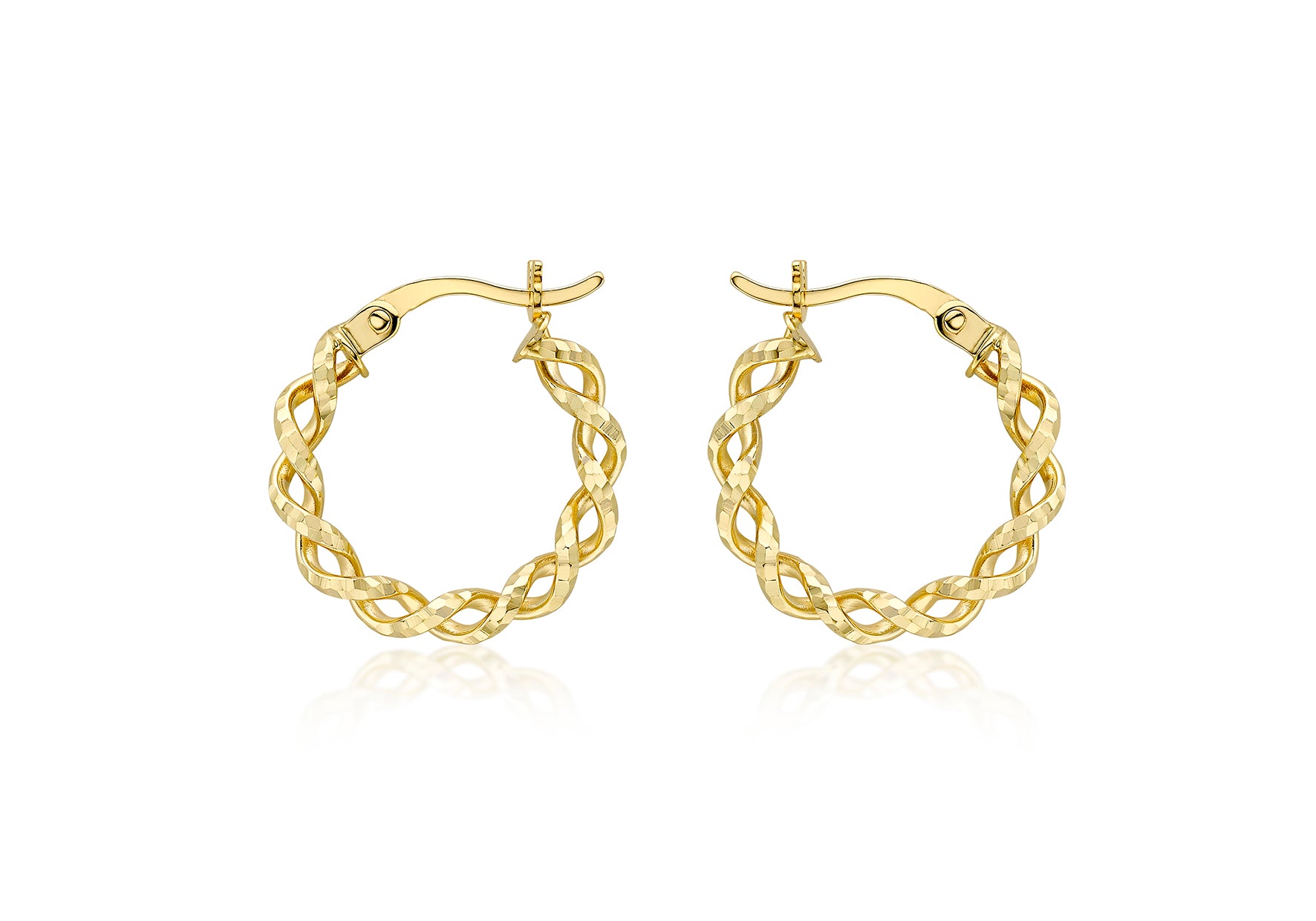 9ct gold twist creole hoop earring 37550 - Armin Lowe Jewellers