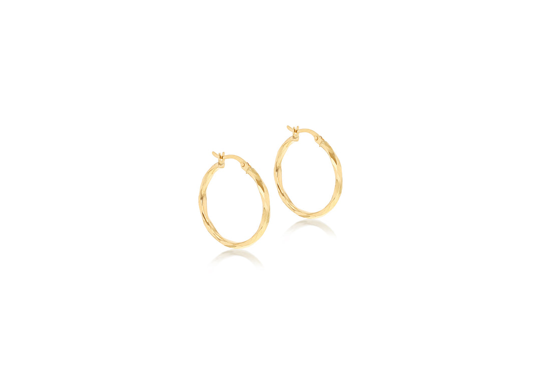 Ladies Diamond Cut Hoop earrings 37553 - Armin Lowe Jewellers