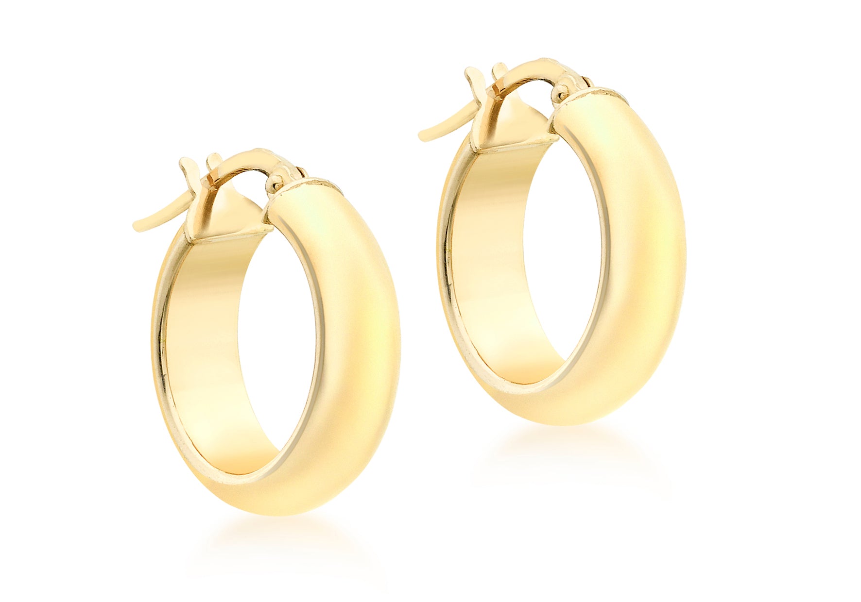 Gold D shape hoop earrings 37391 - Armin Lowe Jewellers