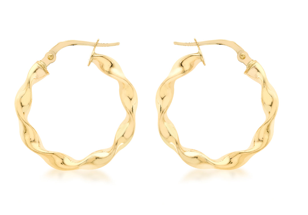 Gold twist hoop earrings 36853 - Armin Lowe Jewellers