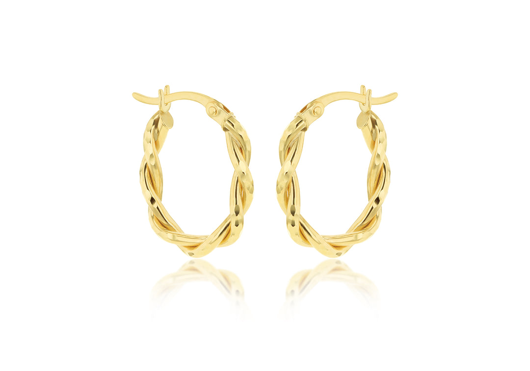 Twin gold hoop earrings 37375 - Armin Lowe Jewellers