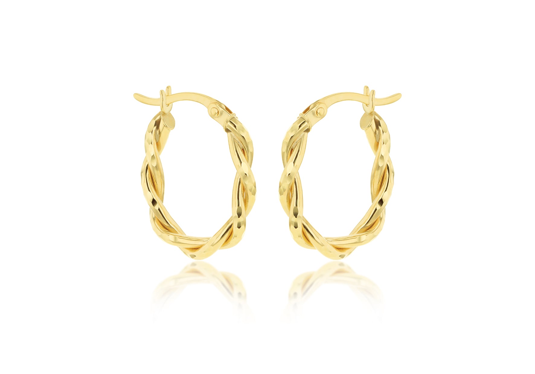 Twin gold hoop earrings 37375 - Armin Lowe Jewellers