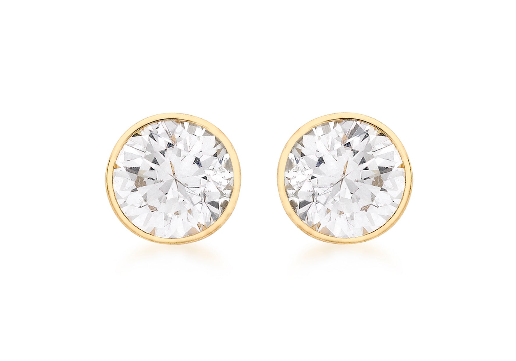 9ct gold 7mm CZ stud earring, Spanish made 37561 - Armin Lowe Jewellers