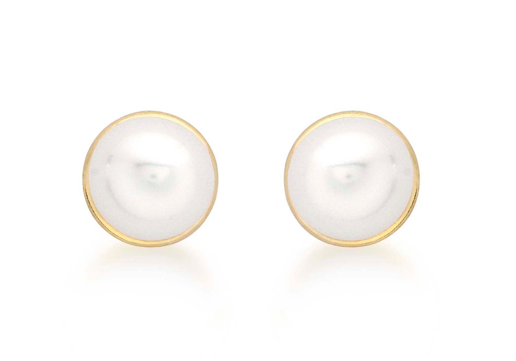 Gold pearl stud earrings 37562 - Armin Lowe Jewellers