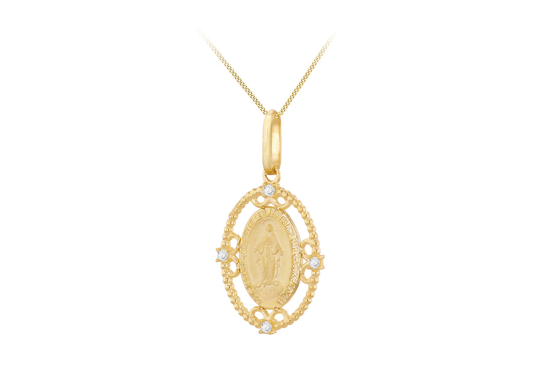 Gold filigree Miraculous medal 37380 - Armin Lowe Jewellers