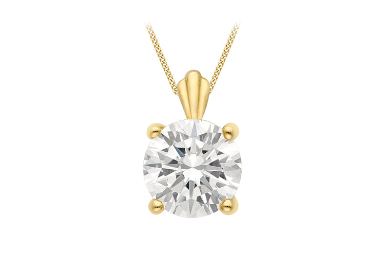 Gold CZ solitaire pendant 37568 - Armin Lowe Jewellers