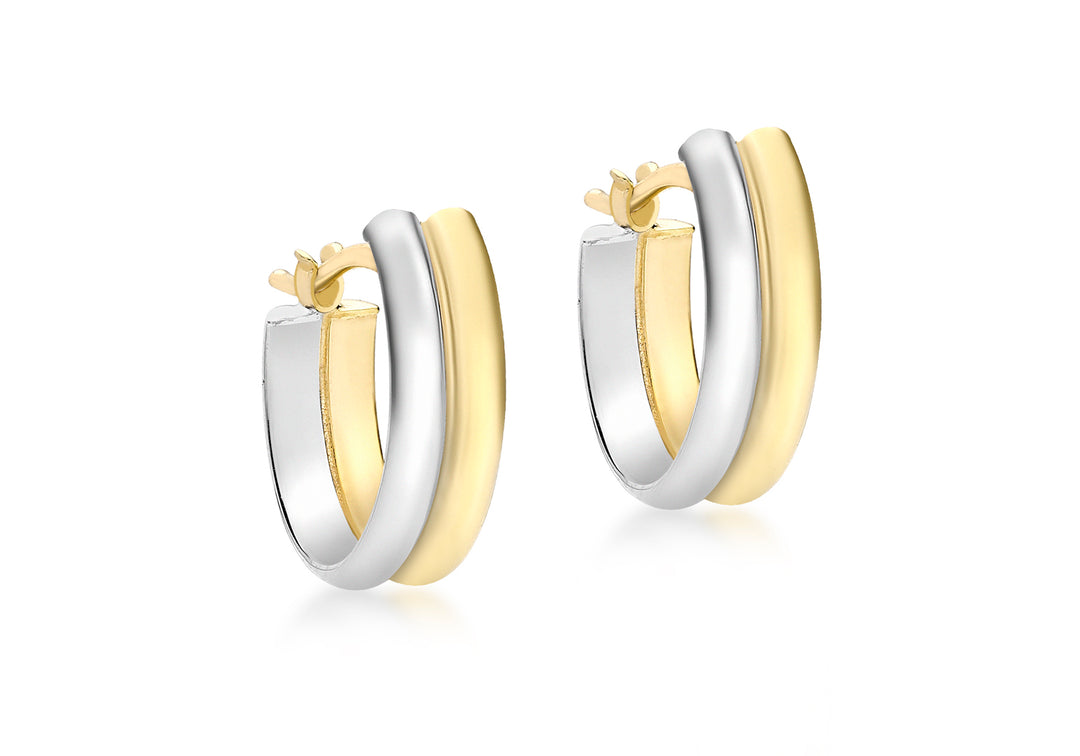 Gold two colour earrings 37575 - Armin Lowe Jewellers