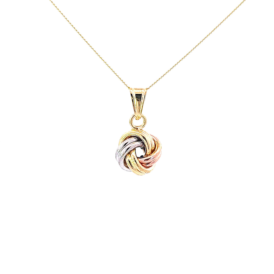 Three colour gold knot pendant 37579 - Armin Lowe Jewellers