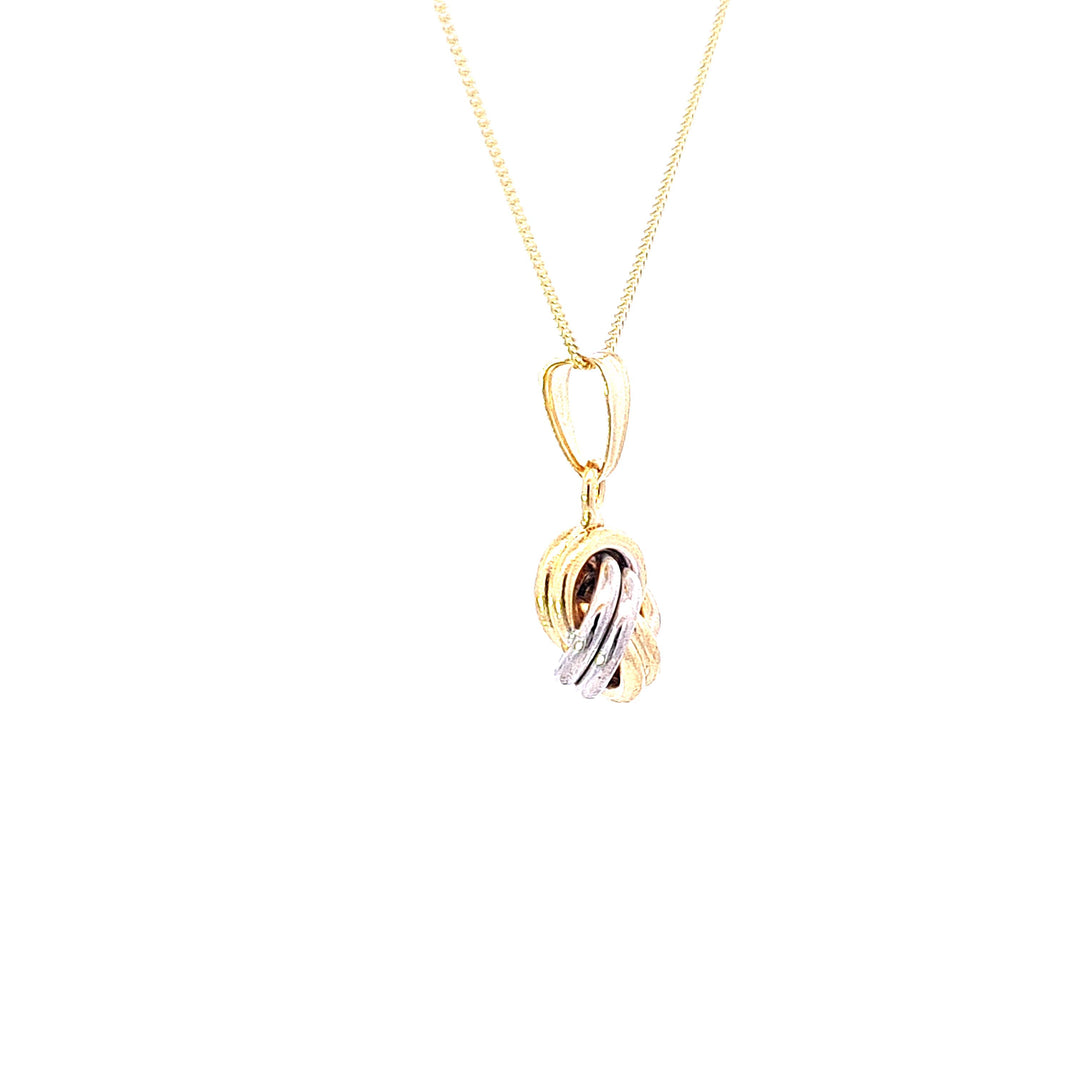 Three colour gold knot pendant 37579 - Armin Lowe Jewellers