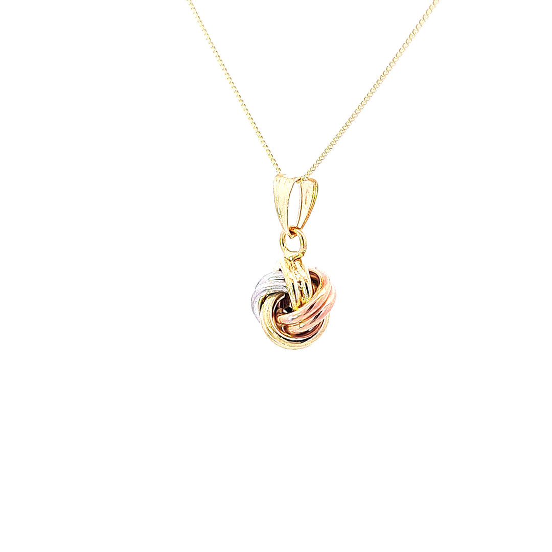 Three colour gold knot pendant 37579 - Armin Lowe Jewellers