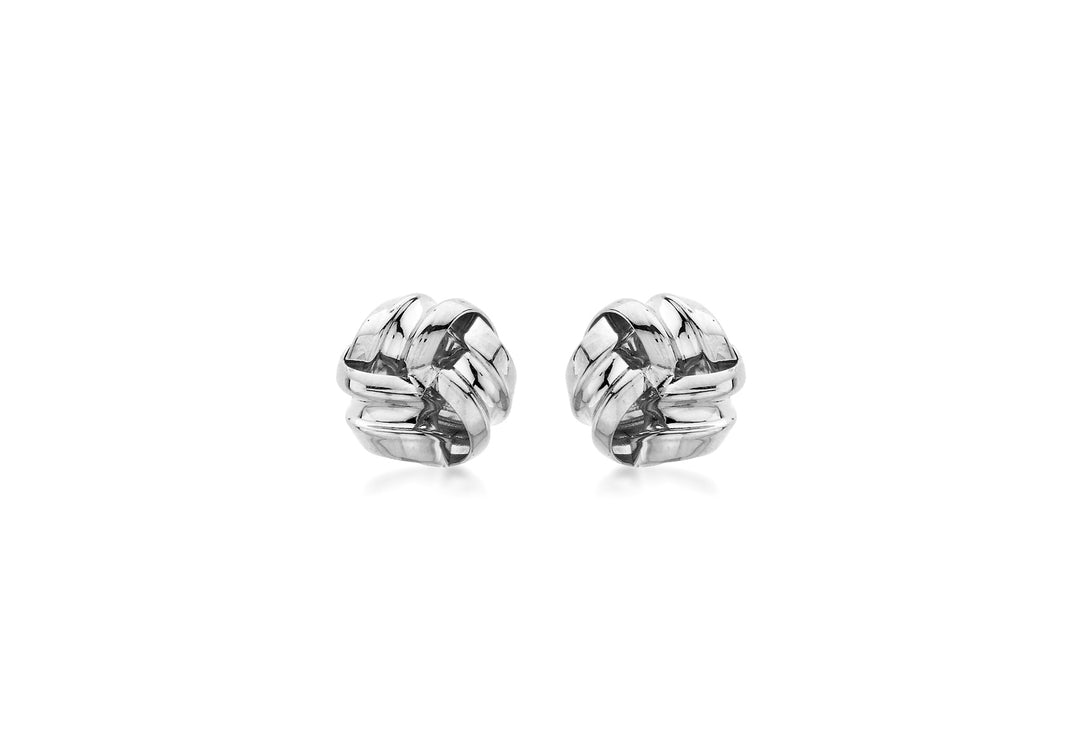 White gold knot earrings 36868 - Armin Lowe Jewellers