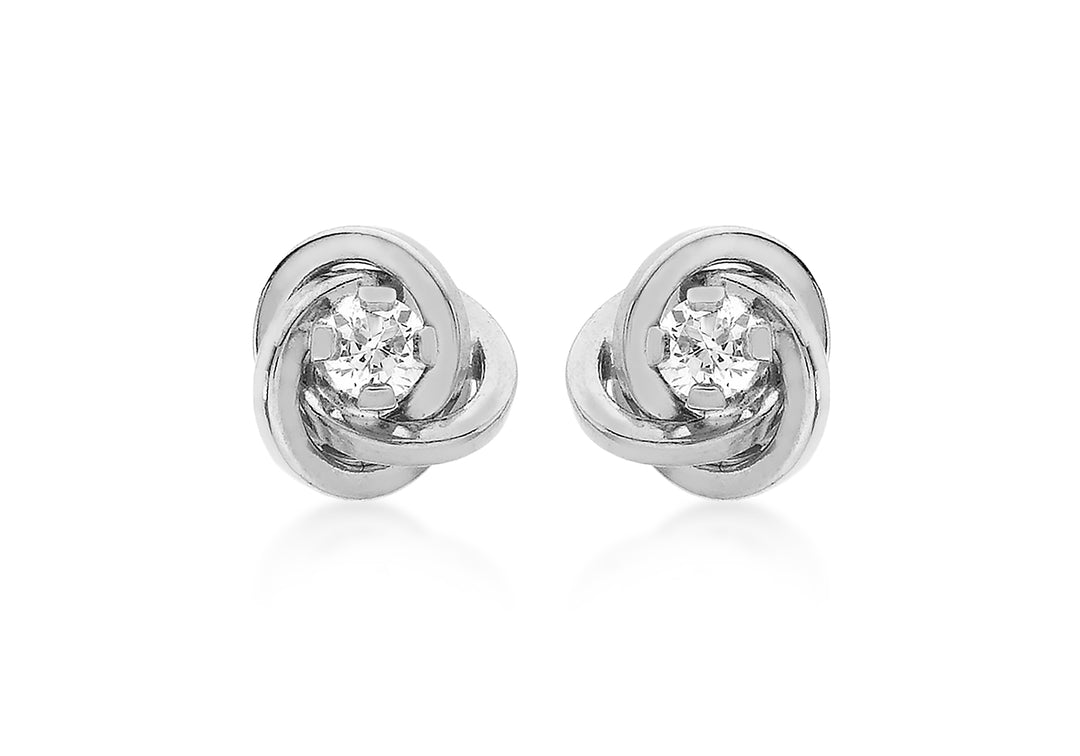 White gold Knot stud earring 35726 - Armin Lowe Jewellers