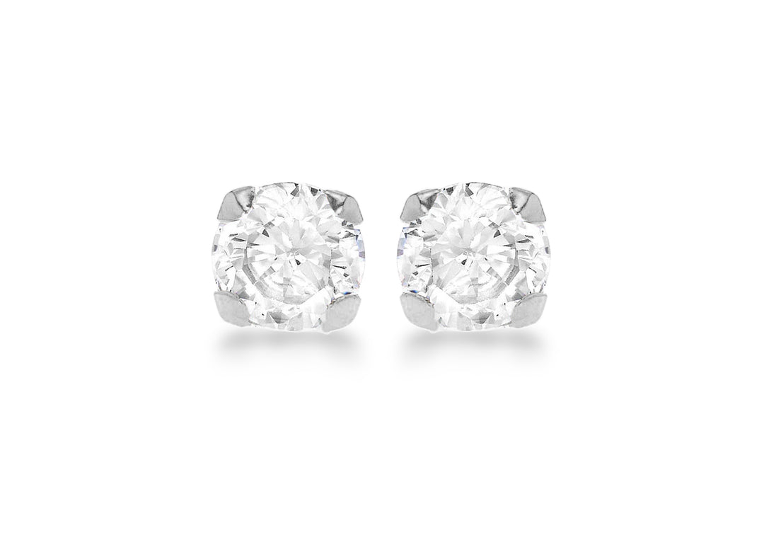 White gold Solitaire stud earrings 37580 - Armin Lowe Jewellers