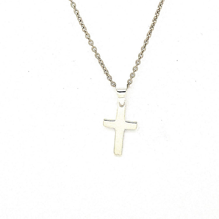 Sterling Silver Polished mini Cross & Chain 37532 - Armin Lowe Jewellers