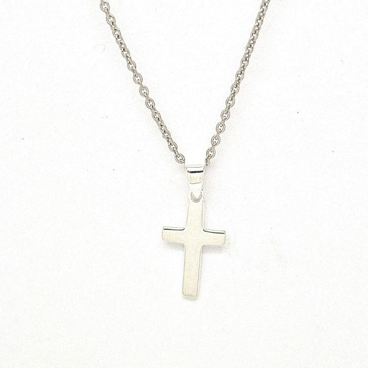 Sterling Silver Polished mini Cross & Chain 37532 - Armin Lowe Jewellers