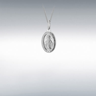 16 x 10mm oval Miraculous medal in Sterling Silver 34190