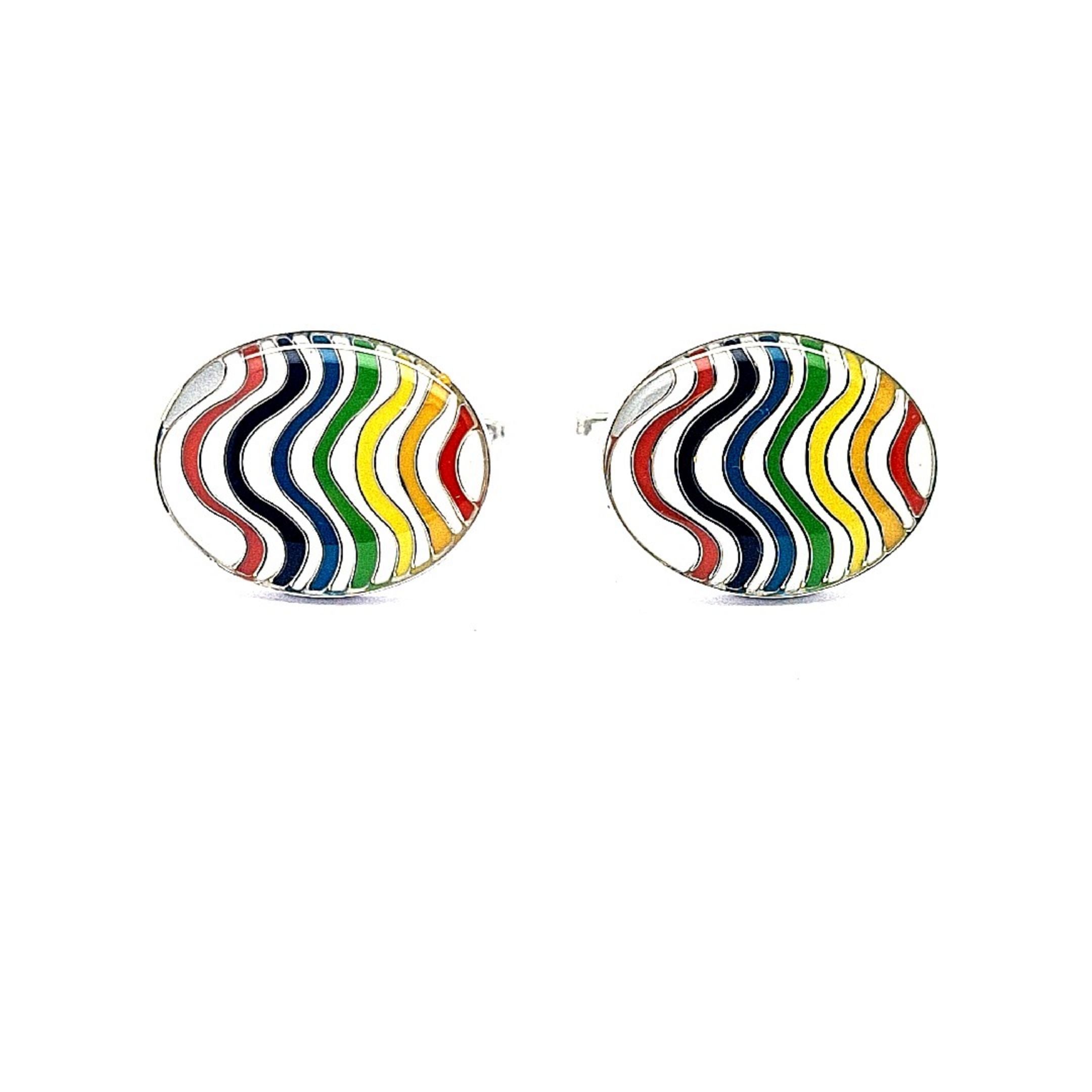 Rainbow pattern cufflinks 7138 - Armin Lowe Jewellers