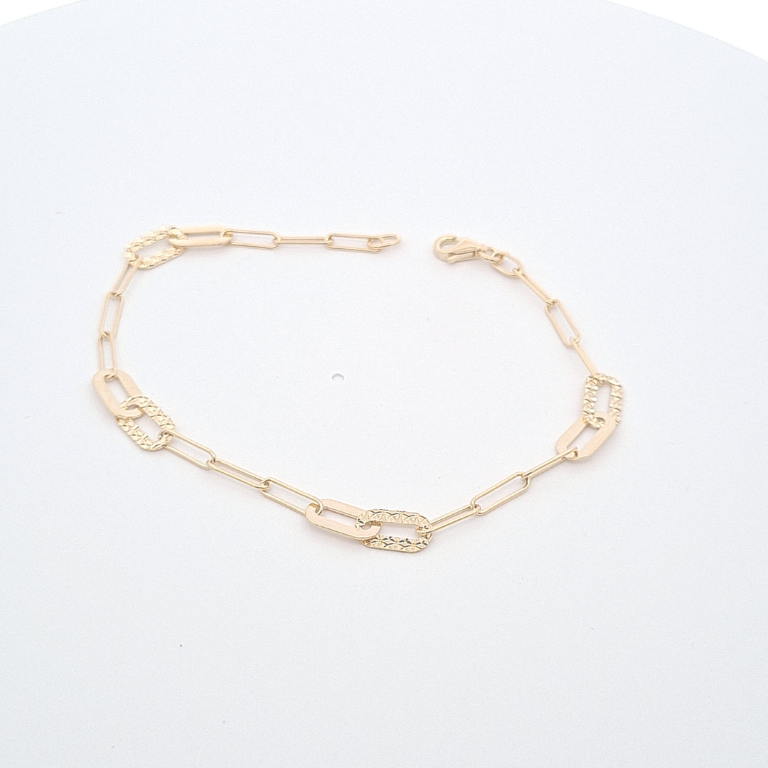 Gold Paperlink ladies bracelet 36637 - Armin Lowe Jewellers