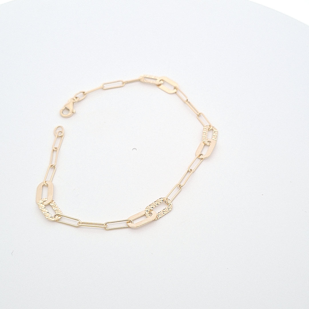 Gold Paperlink ladies bracelet 36637 - Armin Lowe Jewellers