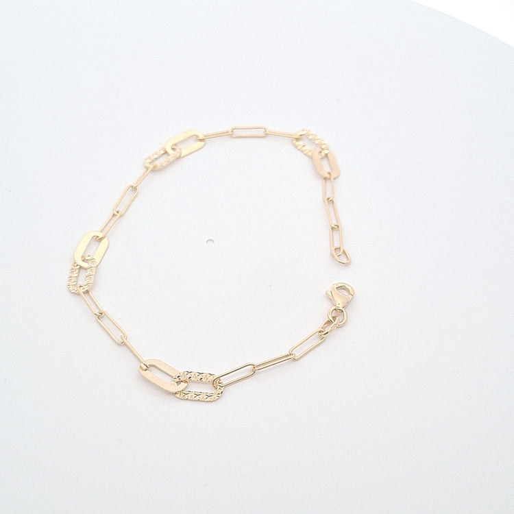 Gold Paperlink ladies bracelet 36637 - Armin Lowe Jewellers