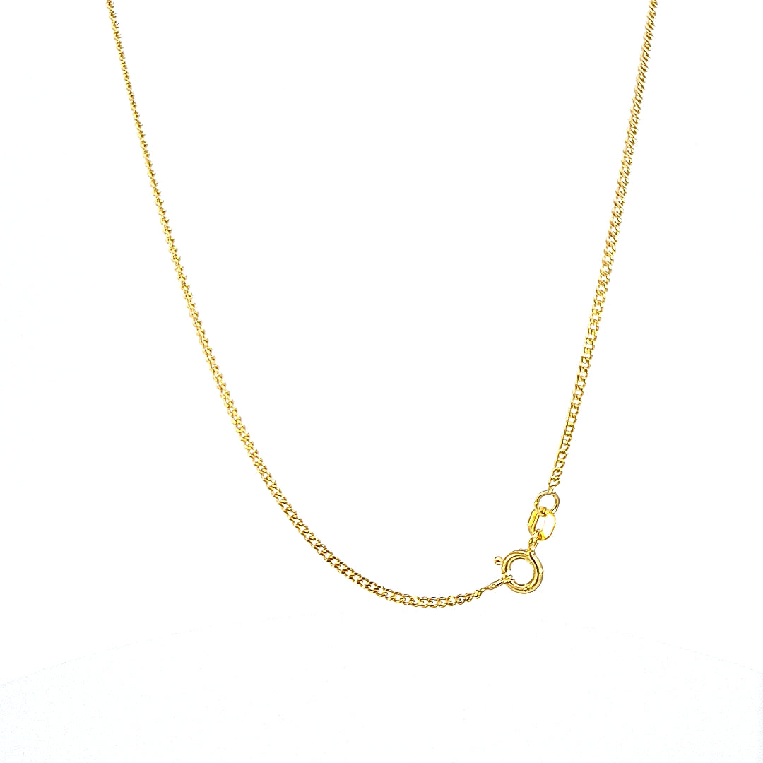 9ct gold diamond cut curb chain,22"/56cm 36580 - Armin Lowe Jewellers