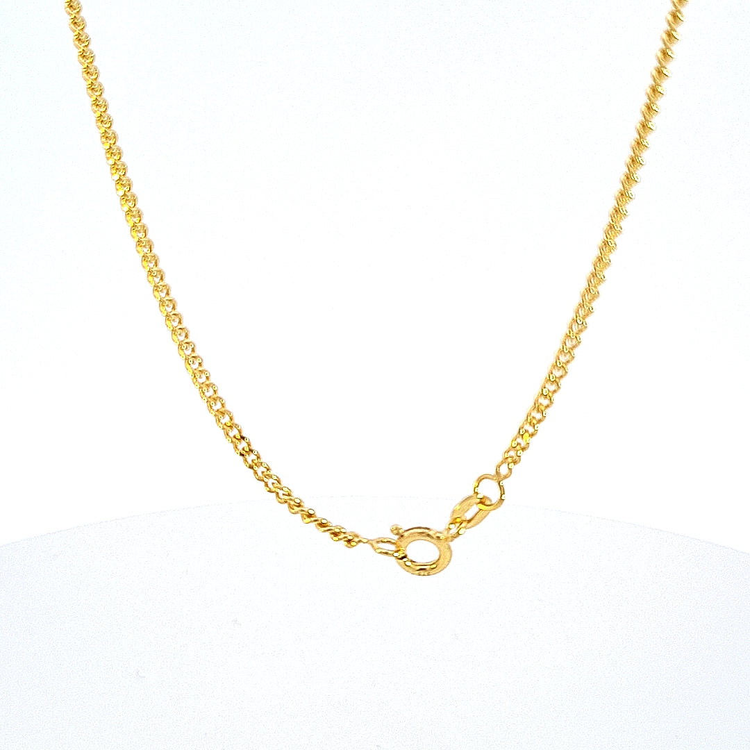 9ct gold 2 sided diamond cut curb chain, 22"/56cm 36589 - Armin Lowe Jewellers