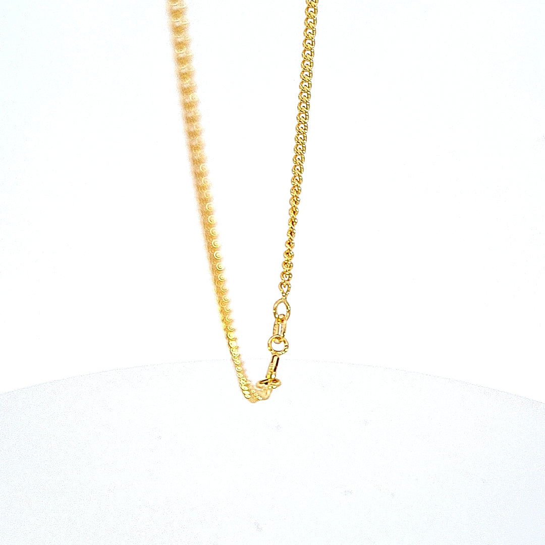 9ct gold 2 sided diamond cut curb chain, 20"/51cm 36588 - Armin Lowe Jewellers