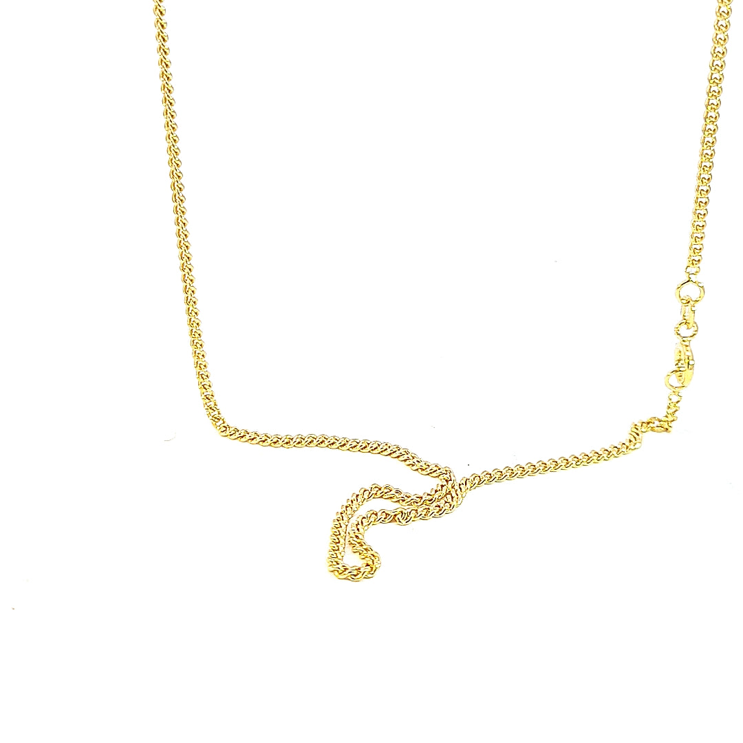 9ct gold 2 sided diamond cut curb chain, 22"/56cm 36589 - Armin Lowe Jewellers