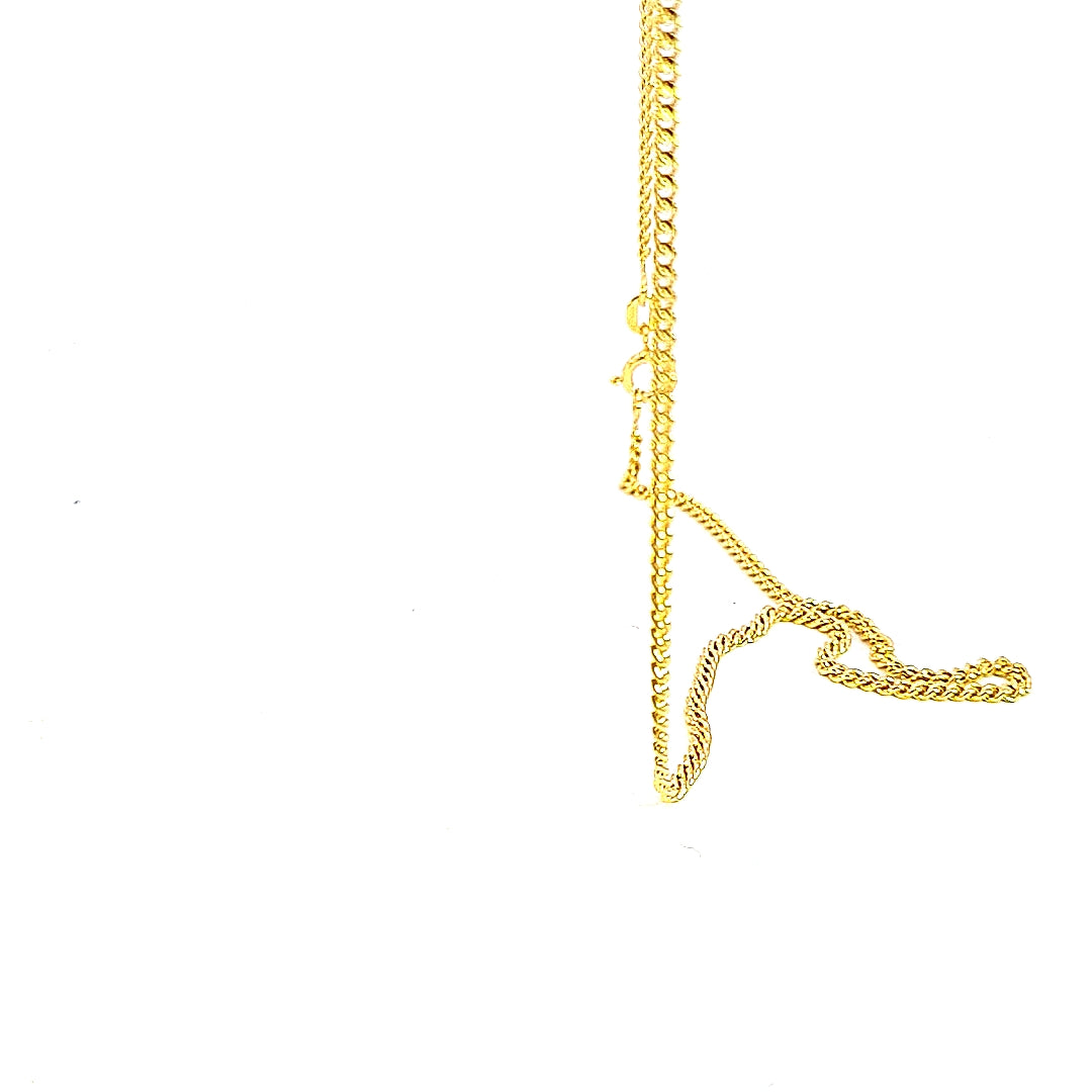 9ct gold 2 sided diamond cut curb chain, 22"/56cm 36589 - Armin Lowe Jewellers