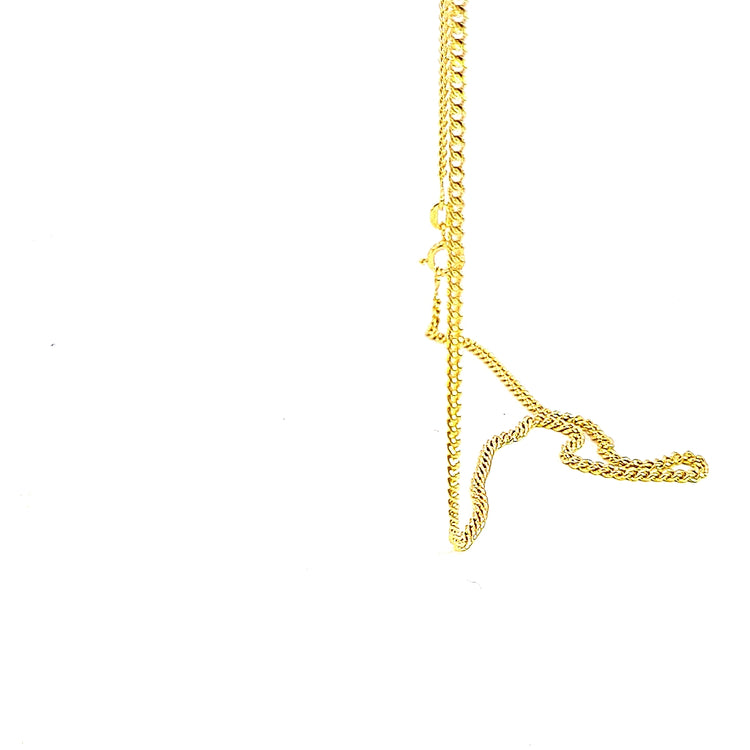 9ct gold 2 sided diamond cut curb chain, 20"/51cm 36588 - Armin Lowe Jewellers