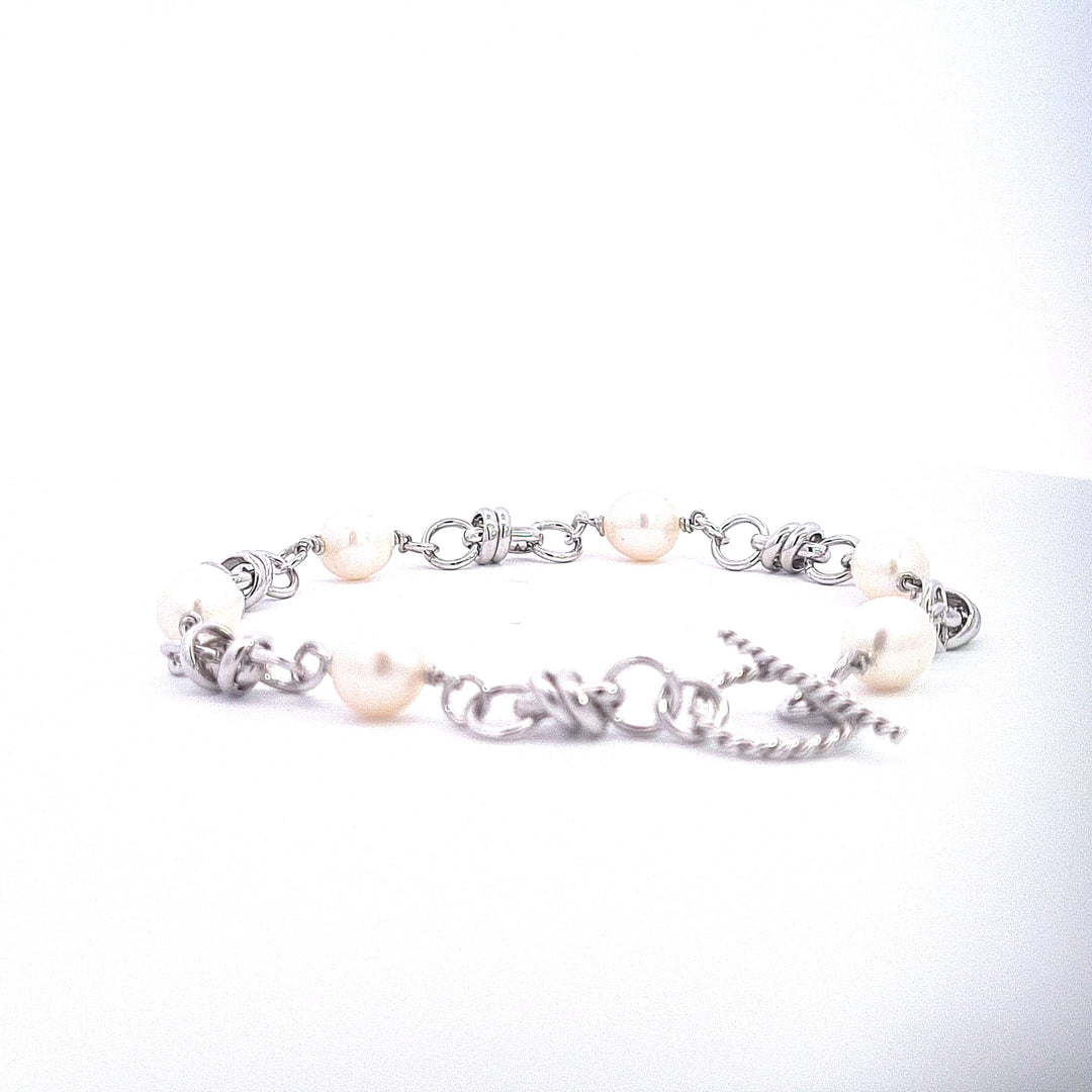 Cultured pearl bit bracelet 37671