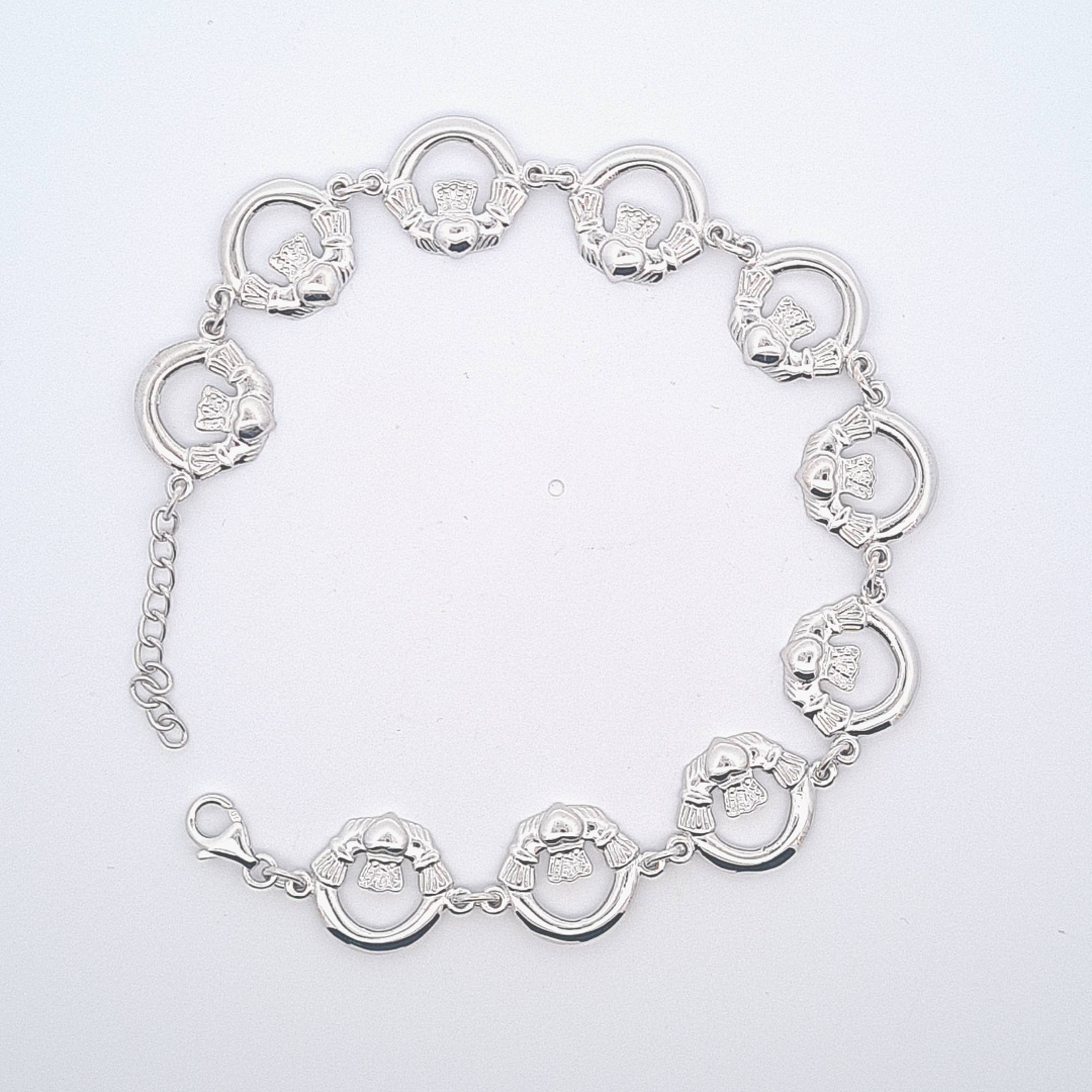 Sterling silver Claddagh bracelet 37344 - Armin Lowe Jewellers