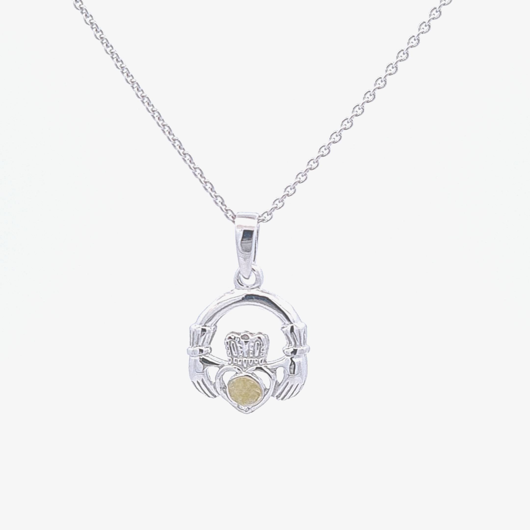 Connemara Marble Claddagh pendant 37319 - Armin Lowe Jewellers