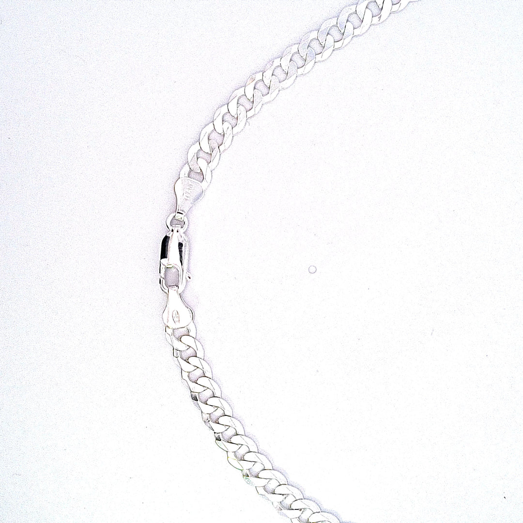 Sterling silver 18"/46cm gents curb chain, 6mm 35931