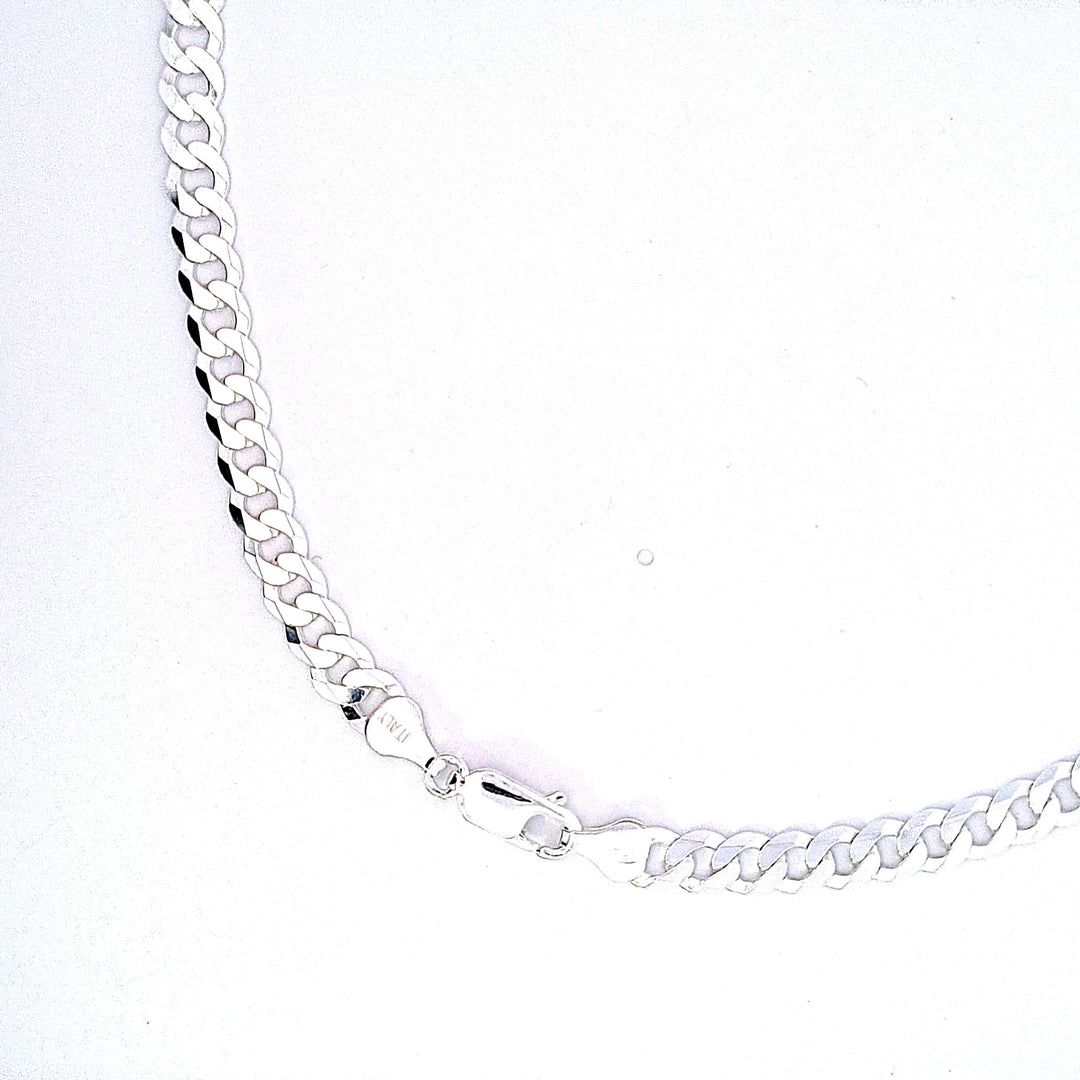 Sterling silver 18"/46cm gents curb chain, 6mm 35931