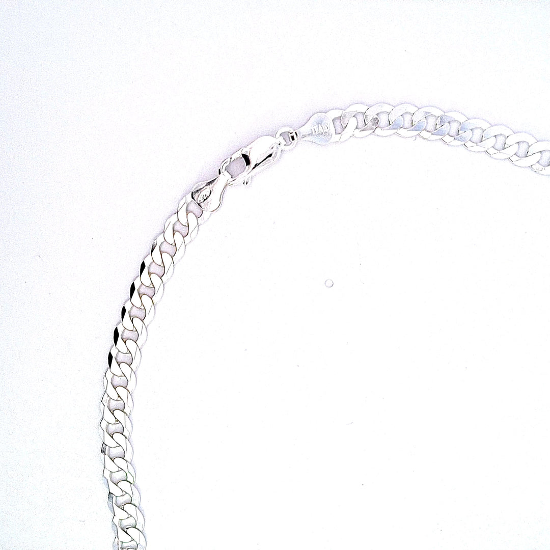 Sterling silver 18"/46cm gents curb chain, 6mm 35931