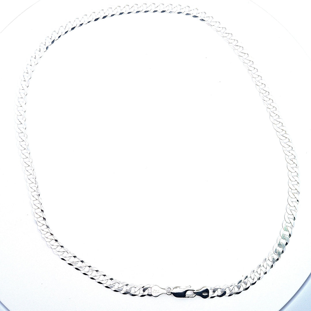 Sterling silver 18"/46cm gents curb chain, 6mm 35931