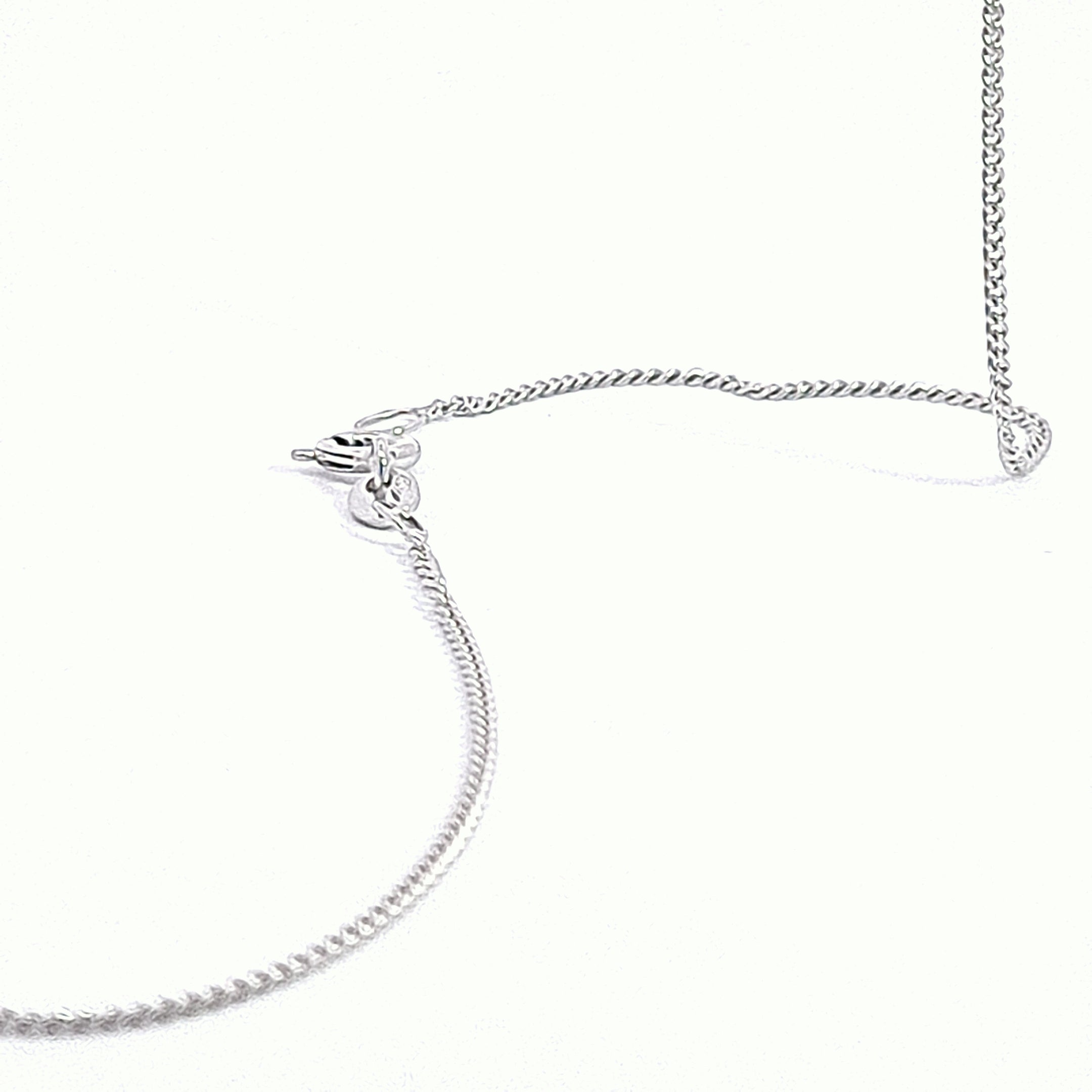 White gold filed curb link solid chain 36389 - Armin Lowe Jewellers