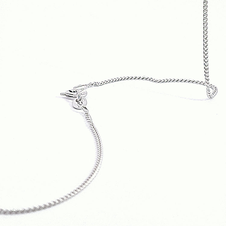 White gold filed curb link solid chain 36389 - Armin Lowe Jewellers