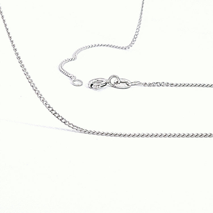 White gold filed curb link solid chain 36389 - Armin Lowe Jewellers