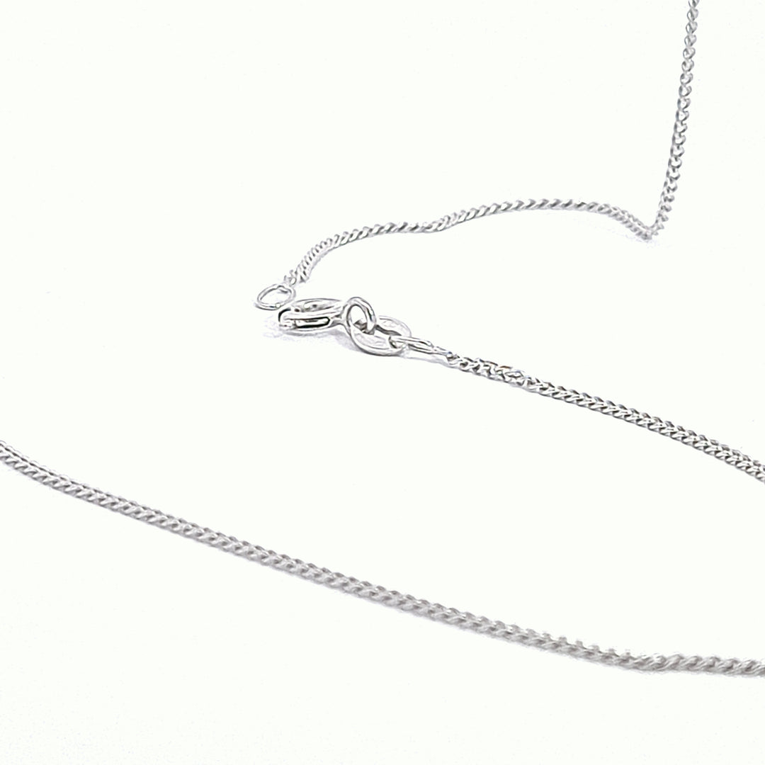 White gold filed curb link solid chain 36389 - Armin Lowe Jewellers