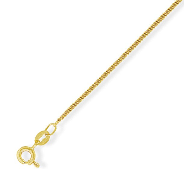 20"/51cm 9ct gold strong tightly linked diamond cut curb chain 2.4g approx 11218 - Armin Lowe Jewellers