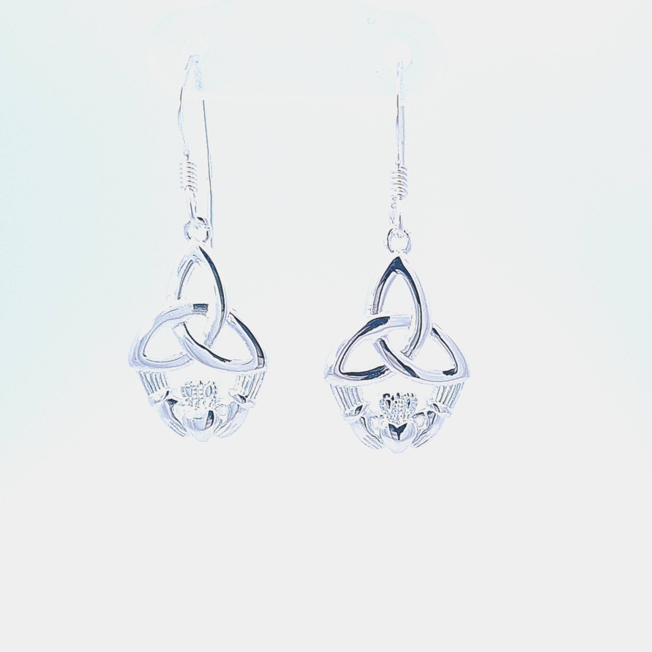 Claddagh and celtic Trinity knot earrings 37312 - Armin Lowe Jewellers