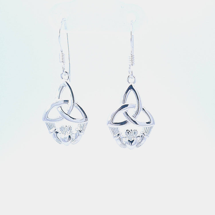 Claddagh and celtic Trinity knot earrings 37312 - Armin Lowe Jewellers