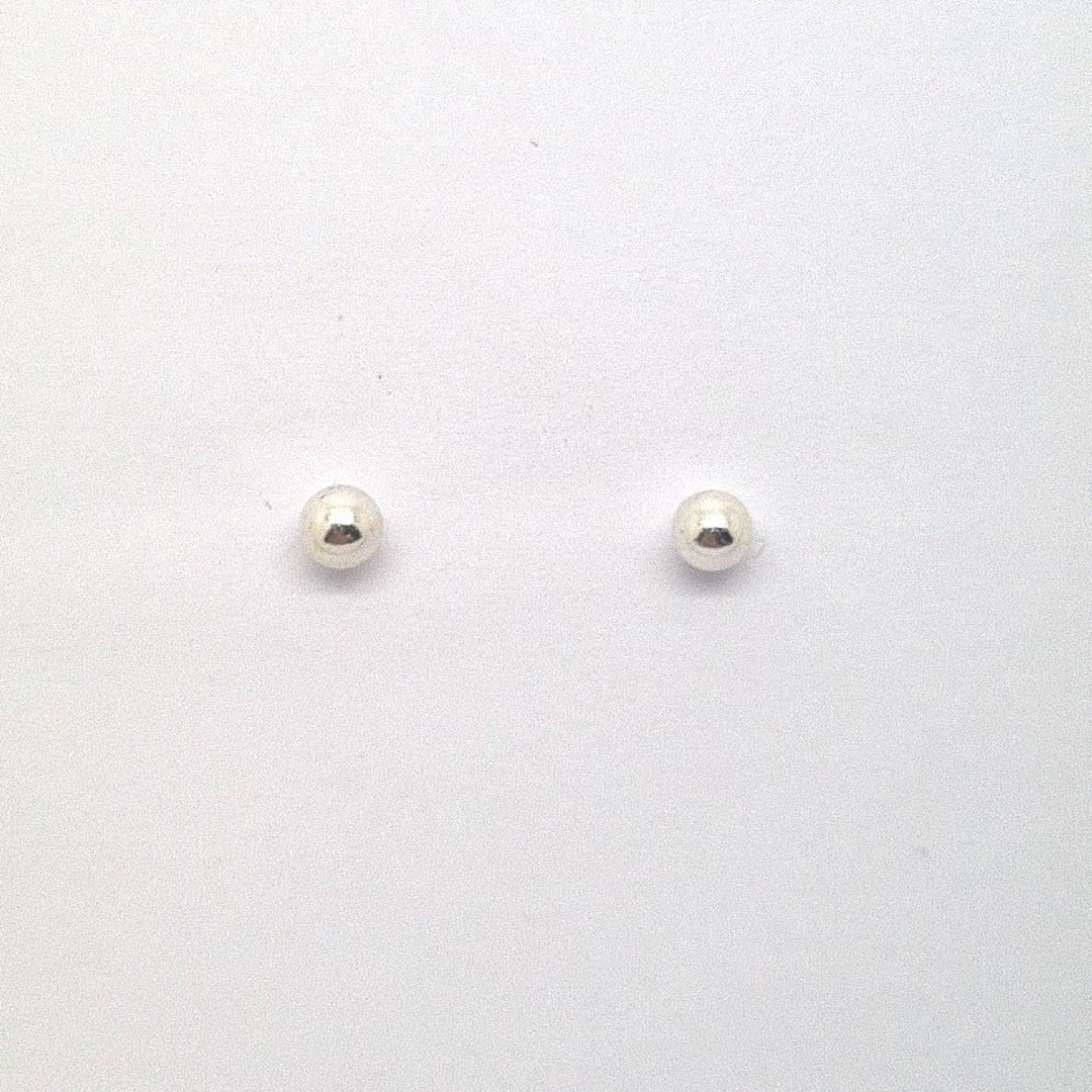 Sterling silver 4mm polished ball stud earrings 35010 - Armin Lowe Jewellers