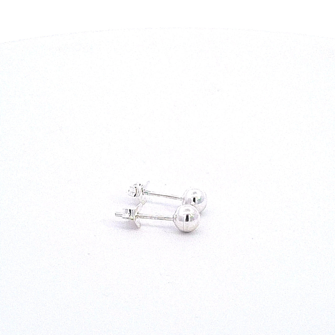 Sterling silver 5mm polished ball stud earrings 35011